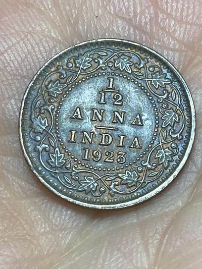 2026年第二十六场(总第一百九十五场）外国好品散币场(免佣金) - 英属印度1923年1/12安娜(乔治五世时期，C版加尔各答造)