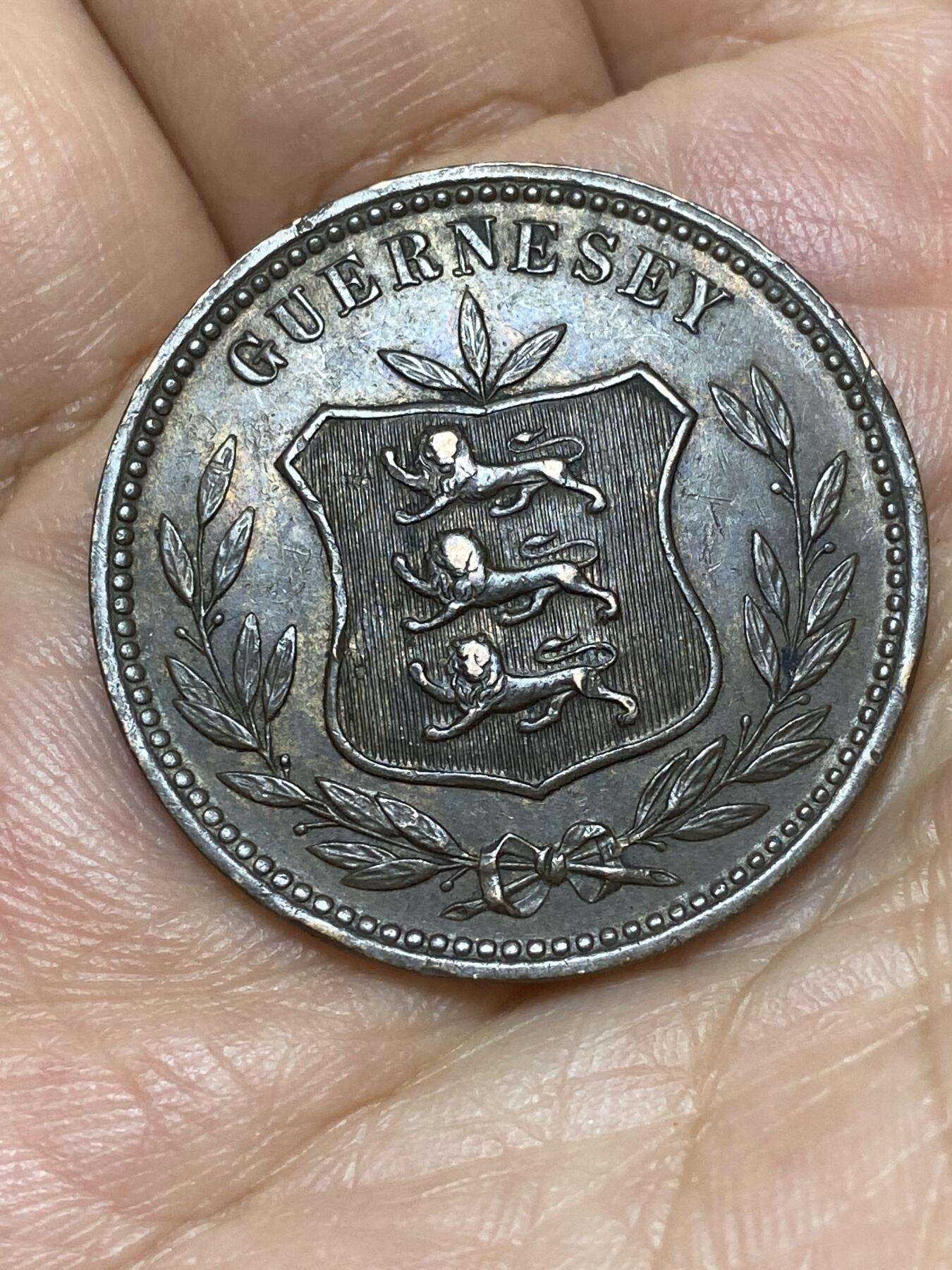 2026年第二十六场(总第一百九十五场）外国好品散币场(免佣金) 英属根西岛🇬🇬1910年8道布(爱德华七世逝世年，H标喜敦厂造)