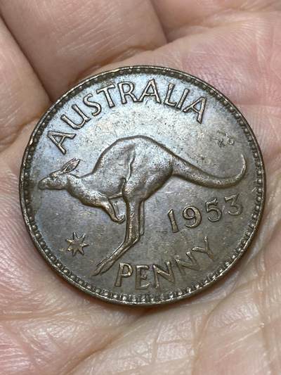 2026年第二十六场(总第一百九十五场）外国好品散币场(免佣金) - 澳大利亚🇦🇺1953单年份1便士(伊丽莎白二世加冕年，青年桂冠第一版，m版墨尔本造，Full Serif 5–全美术字体5版)