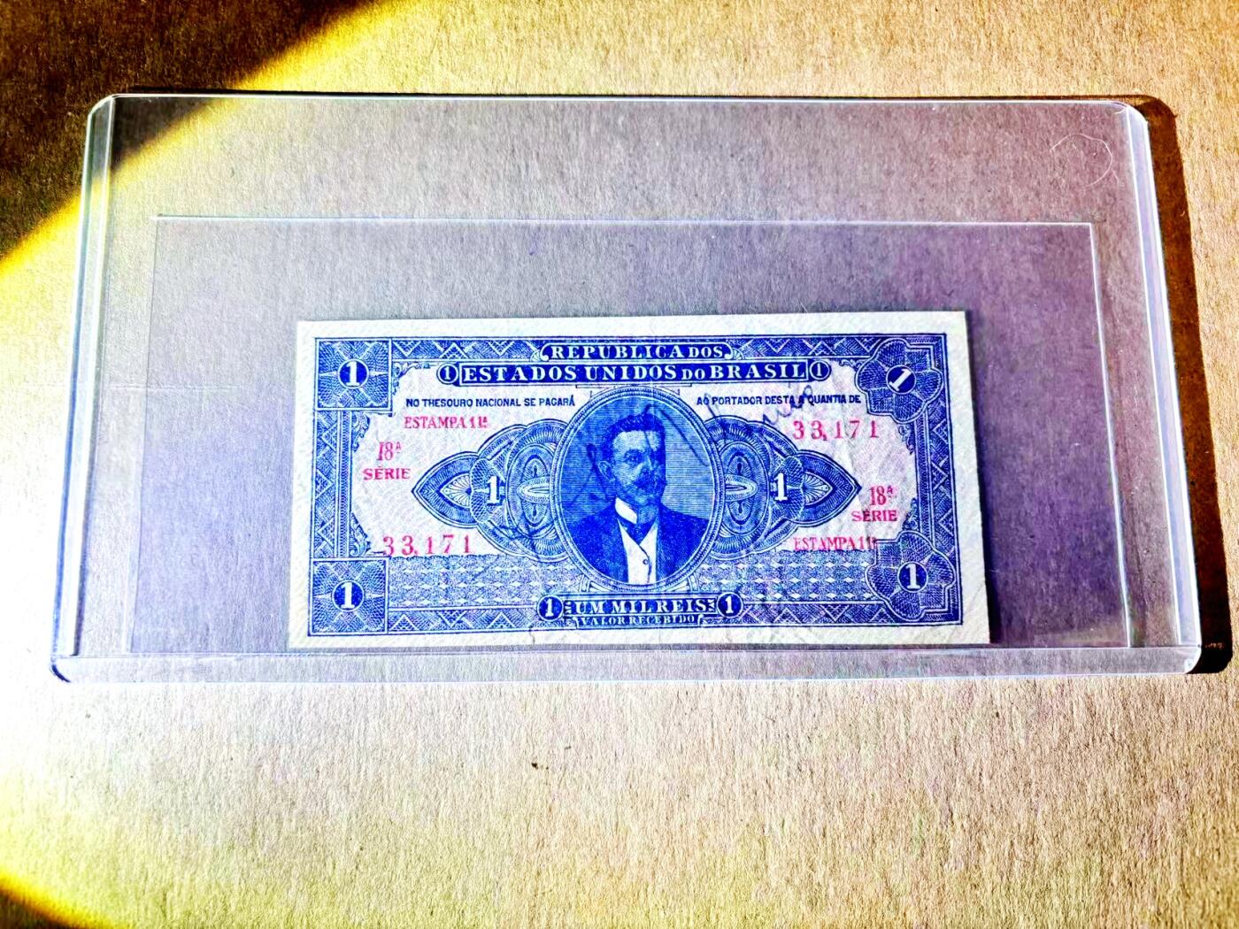 【Blue Auction】世界纸币精拍第787期——18级TOP拍卖/信誉/品质/专业/高效💫  【P-7 手签实钞】巴西1920年1Mil瑞斯 共和国建立初期由财政部发行 人物为财长David Morethson Campista 他将瑞斯与英镑挂钩 固定汇率为 1Mil瑞斯兑15 便士品相如图  XF的品相目录价为300美金