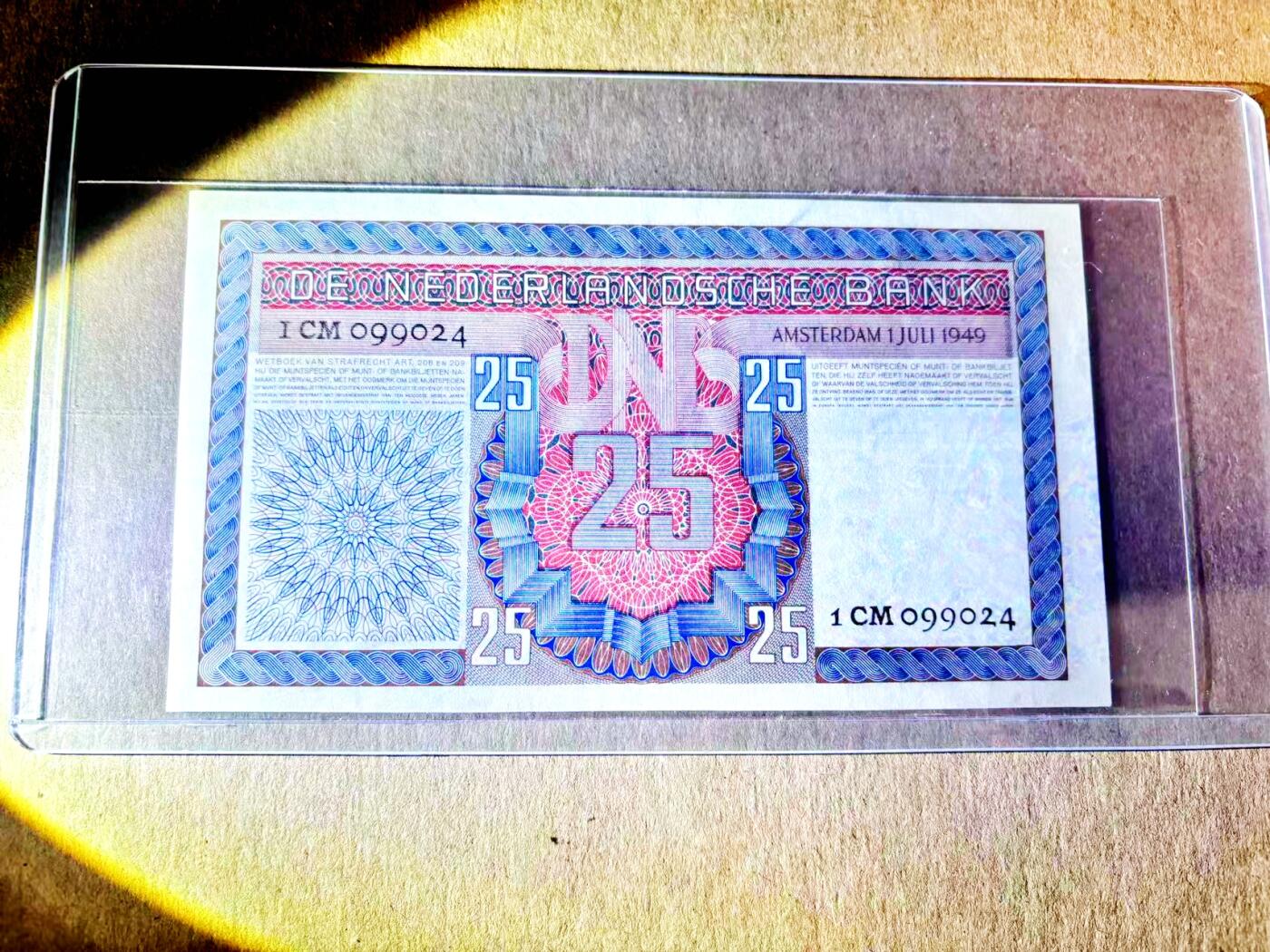 【Blue Auction】世界纸币精拍第787期——18级TOP拍卖/信誉/品质/专业/高效💫   荷兰1949年25盾 所罗门王 背景为圣马丁割袍赠予化身为乞丐的耶稣 AU品相