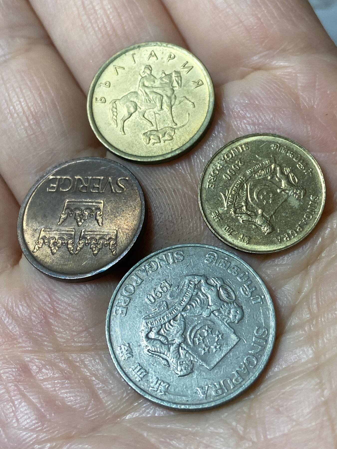 2026年第二十五场(总第一百九十四场）外国好品散币场(免佣金) 散币4枚：保加利亚🇧🇬2000年2斯托丁基，瑞典🇸🇪1973年5欧尔，新加坡🇸🇬2000年5分，1990年20分