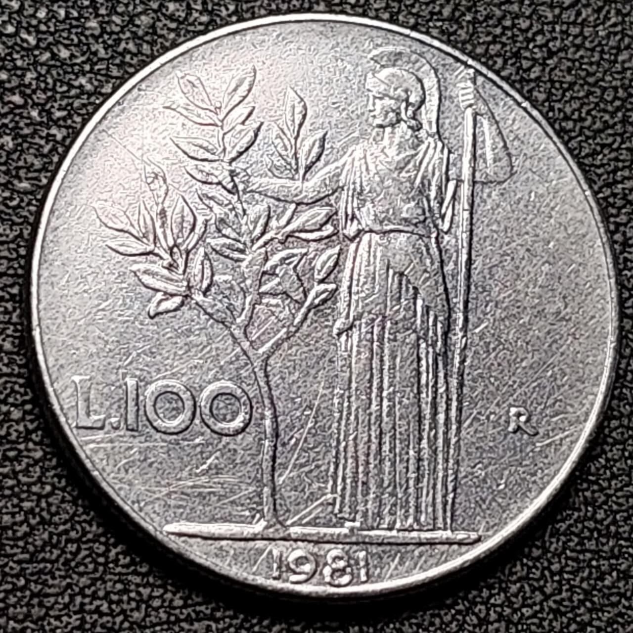 泉币菌-第192场- 除夕专场-新年快乐 本场拍品多 请提前出价（年后发货） 1981年 意大利 100里拉 种植女神 直径28mm