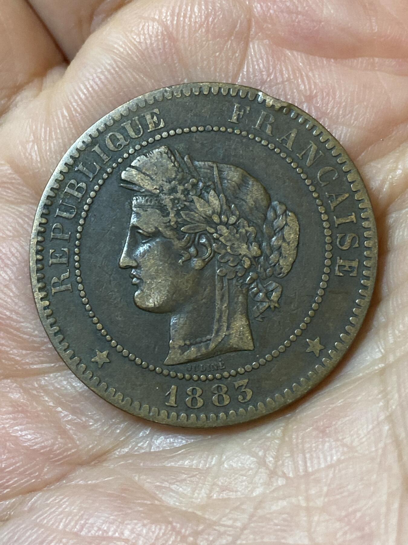 2026年第二十五场(总第一百九十四场）外国好品散币场(免佣金) 流通好品–法兰西第三共和国1883年10生丁(第一版，A标巴黎造)