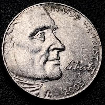 泉币菌-第192场- 除夕专场-新年快乐 本场拍品多 请提前出价（年后发货） - 西进运动 遥望太平洋 2005年 美国5分杰费逊 銅镍纪念币 21mm