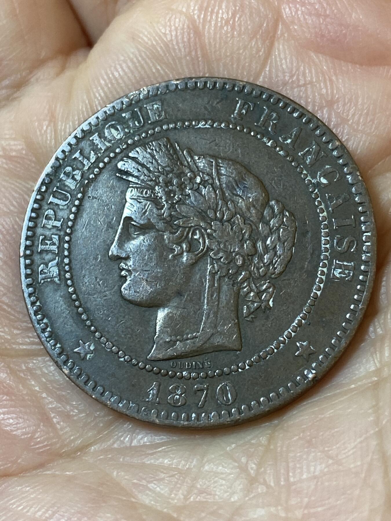 2026年第二十五场(总第一百九十四场）外国好品散币场(免佣金) 法兰西第三共和国1870年10生丁(第一版，A标巴黎造)