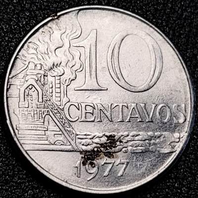 泉币菌-第189场- 情人节快乐 精品福利场 拍品较多 请提前出价（年后发货） - 巴西1977年10分镍币 油井 自由女神 23mm 