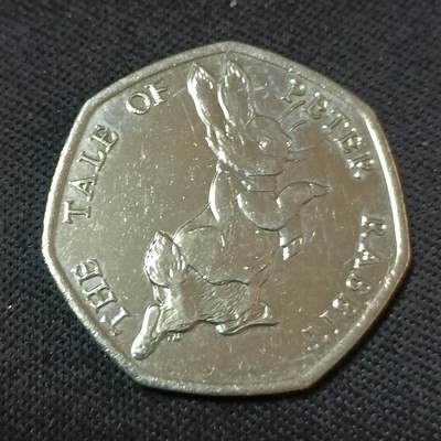 【游宝拍卖】丙午蛇马年第2期 - 英国2017年50便士纪念币 彼得兔系列