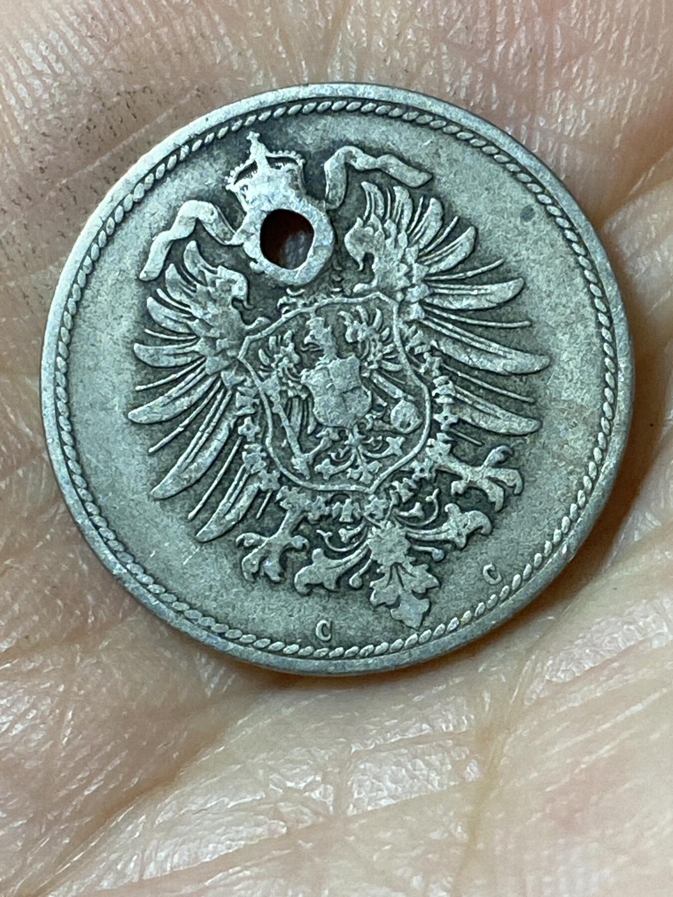 2026年第二十五场(总第一百九十四场）外国好品散币场(免佣金) 打孔–德意志帝国1874年10芬尼(威廉一世时期，C版法兰克福造)