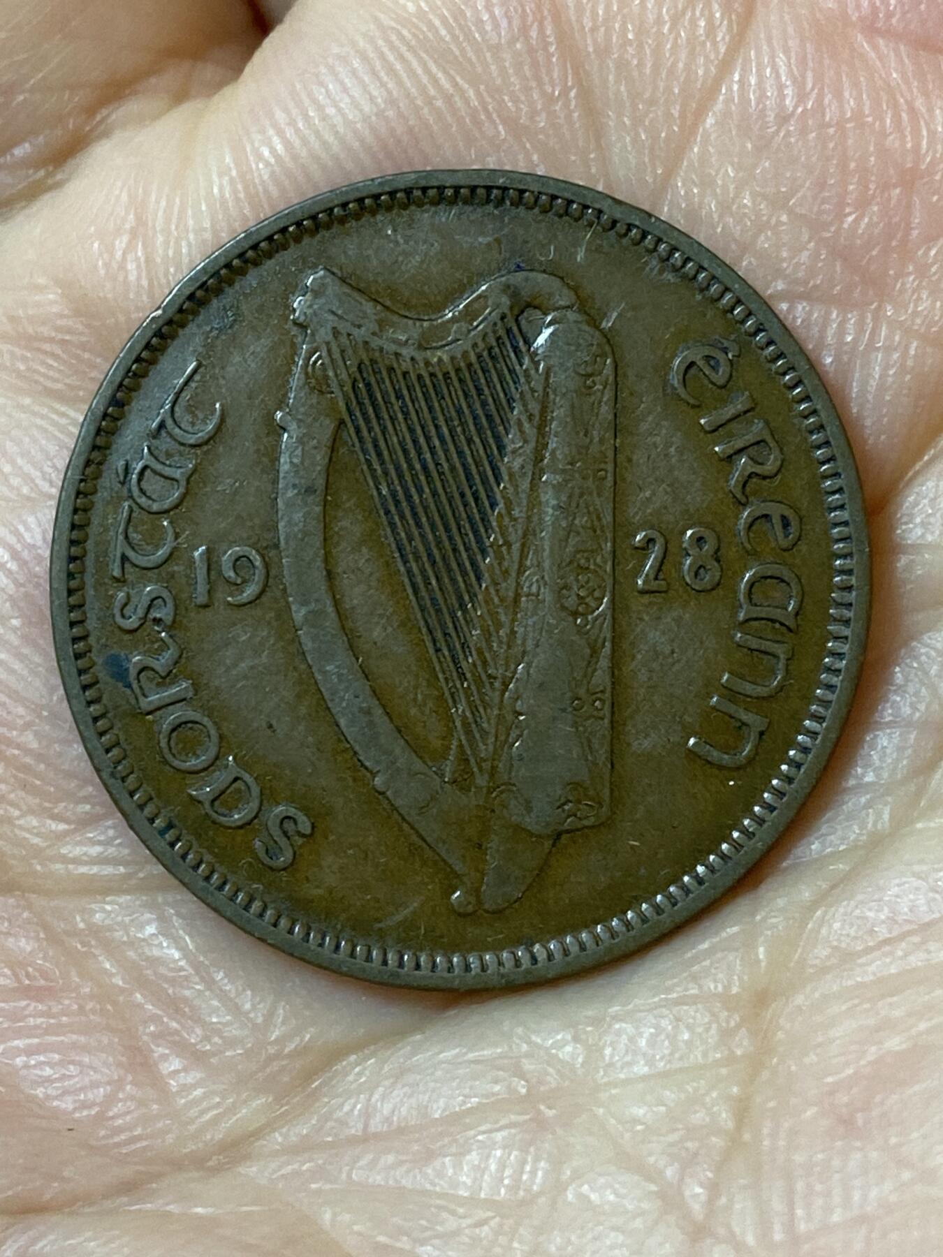 2026年第二十五场(总第一百九十四场）外国好品散币场(免佣金) 爱尔兰1928年1/2便士(英辖自由邦时期，首发年)