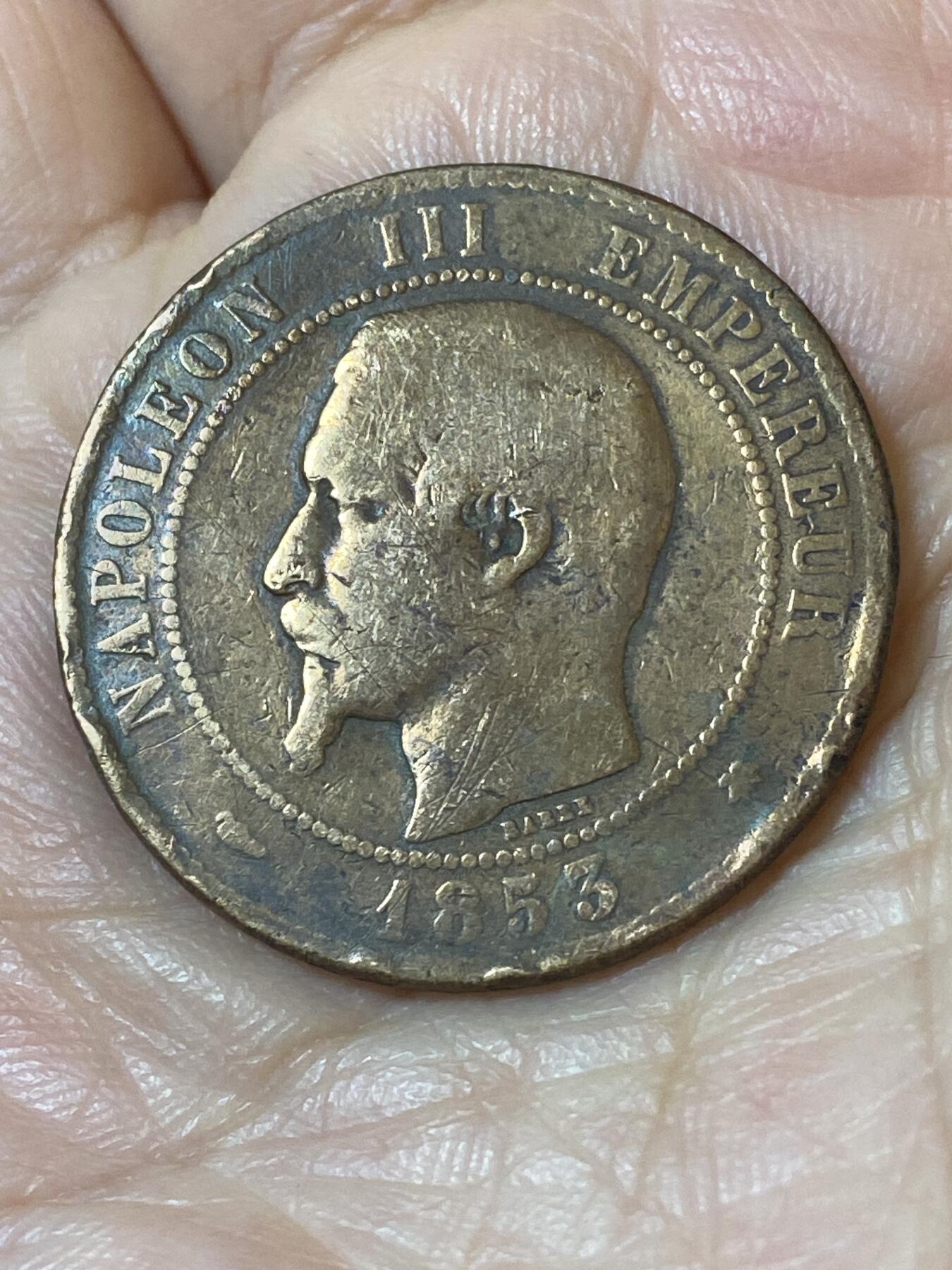 2026年第二十五场(总第一百九十四场）外国好品散币场(免佣金) 法兰西第二帝国1853年10生丁(拿破仑三世第一版，BB标斯特拉斯堡造)