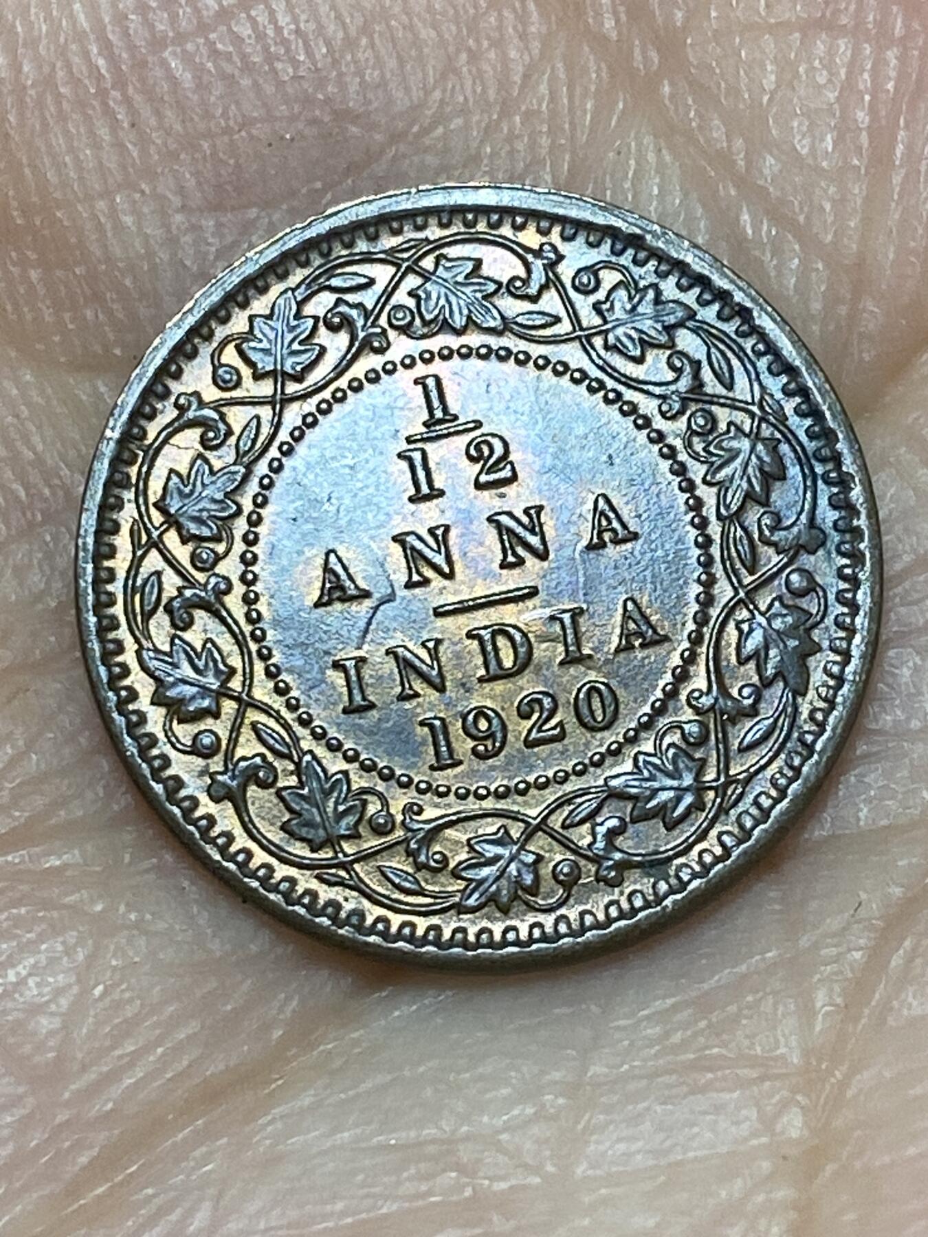 2026年第二十六场(总第一百九十五场）外国好品散币场(免佣金) 好品–英属印度1920年1/12安娜(乔治五世时期，C版加尔各答造)