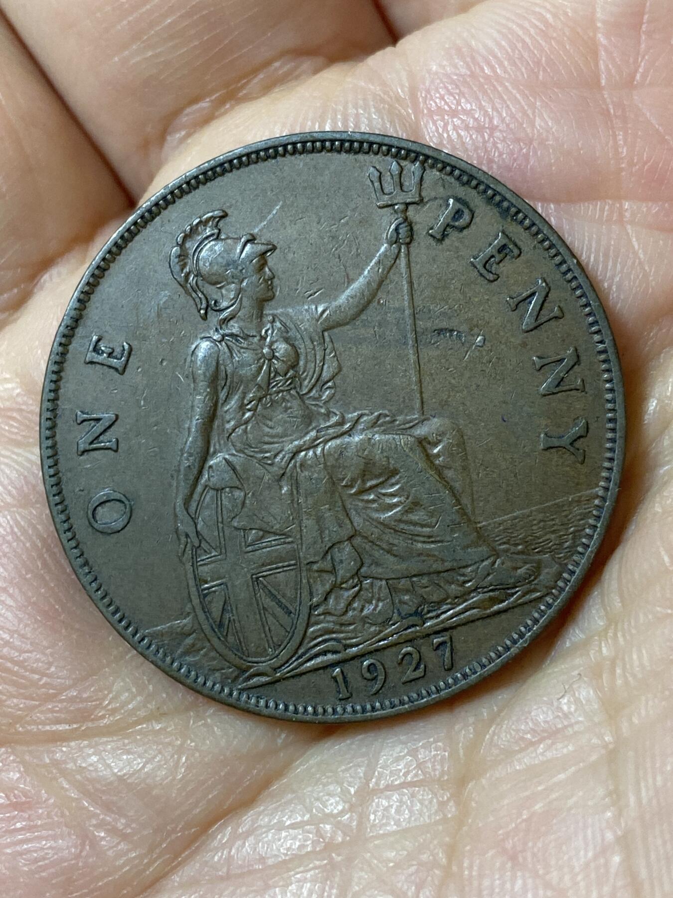 2026年第二十五场(总第一百九十四场）外国好品散币场(免佣金) 好品–英国🇬🇧1927年1便士(乔治五世第二版，关门年仅发行2年)