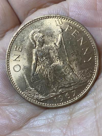 2026年第二十五场(总第一百九十四场）外国好品散币场(免佣金) - 原光好品–英国🇬🇧1967年1便士(伊丽莎白二世青年桂冠第二版，普制币关门年)