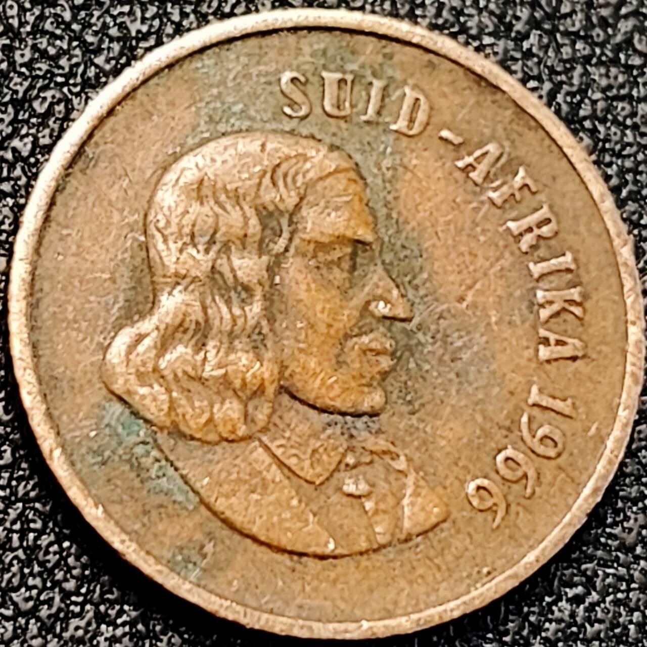 泉币菌-第189场- 情人节快乐 精品福利场 拍品较多 请提前出价（年后发货） 1966年南非1分 麻雀盾徽 青铜币 巧克力包浆 袖珍币