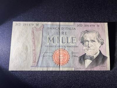 世界各国纸币拍卖 - 意大利1981年 1000里拉 实物图