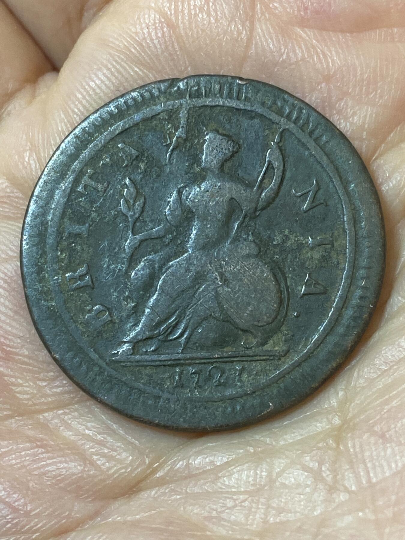 2026年第二十五场(总第一百九十四场）外国好品散币场(免佣金) 稀少古币–英国🇬🇧1721年1/2便士(乔治一世第二版)