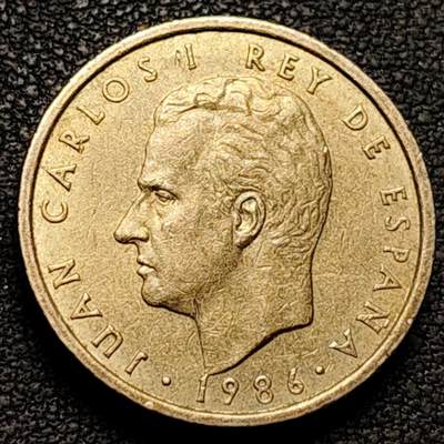 泉币菌-第192场- 除夕专场-新年快乐 本场拍品多 请提前出价（年后发货） - 1986年 西班牙 100比赛塔 双柱盾徽厚铜币 25mm