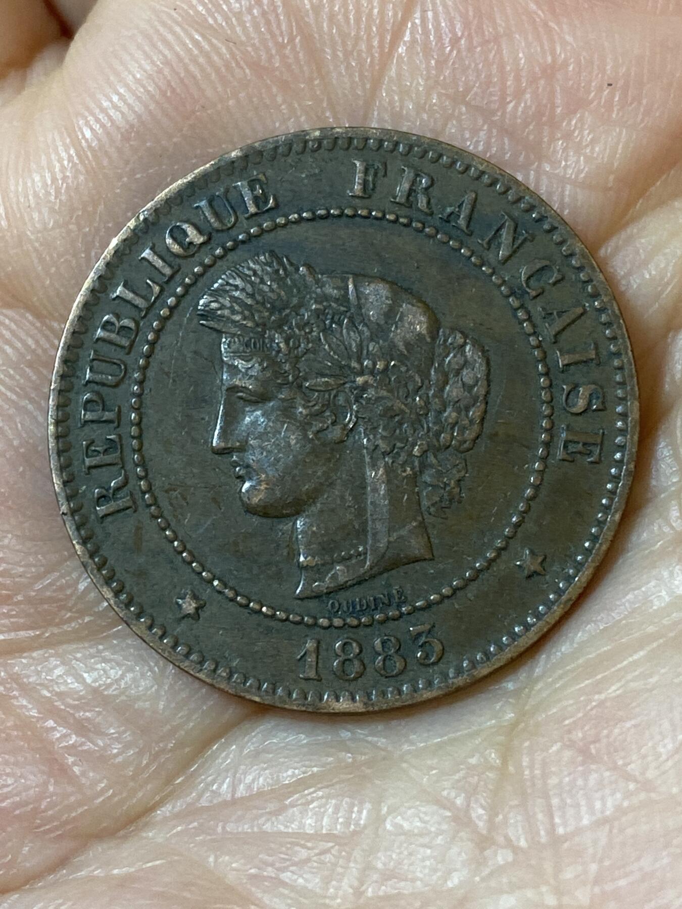 2026年第二十五场(总第一百九十四场）外国好品散币场(免佣金) 好品–法兰西第三共和国1883年5生丁(第一版，A标巴黎造)