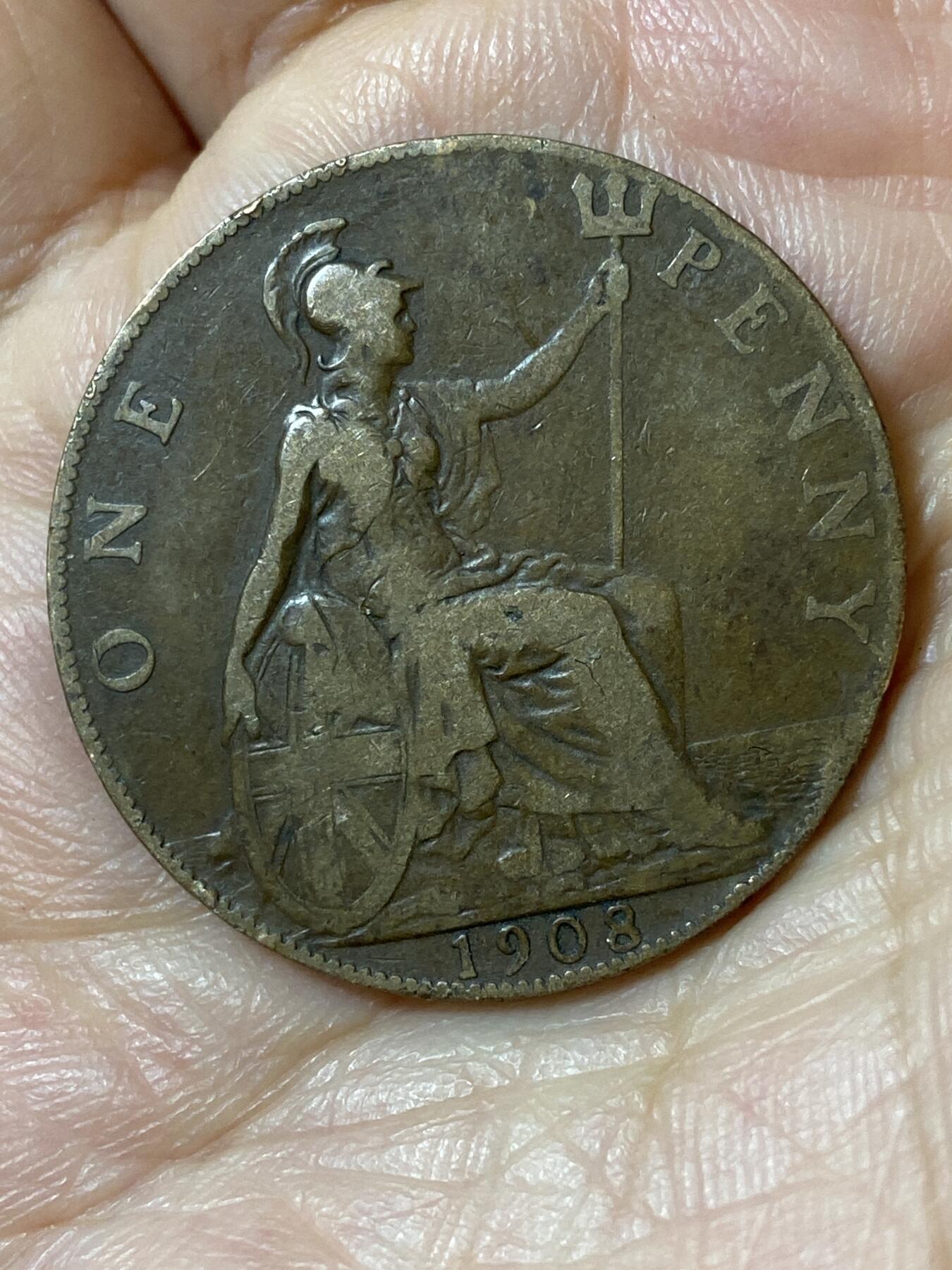 2026年第二十五场(总第一百九十四场）外国好品散币场(免佣金) 英国🇬🇧1908年1便士(爱德华七世时期)