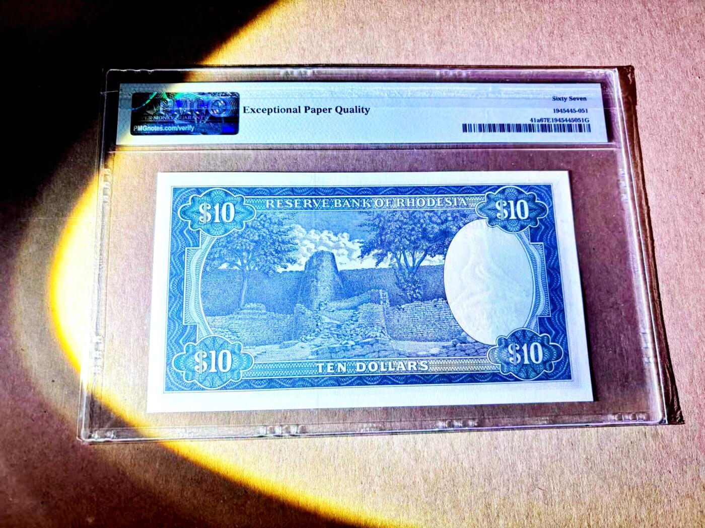 【Blue Auction】世界纸币精拍第787期——18级TOP拍卖/信誉/品质/专业/高效💫  罗德西亚 1979年10元 PMG67EPQ 