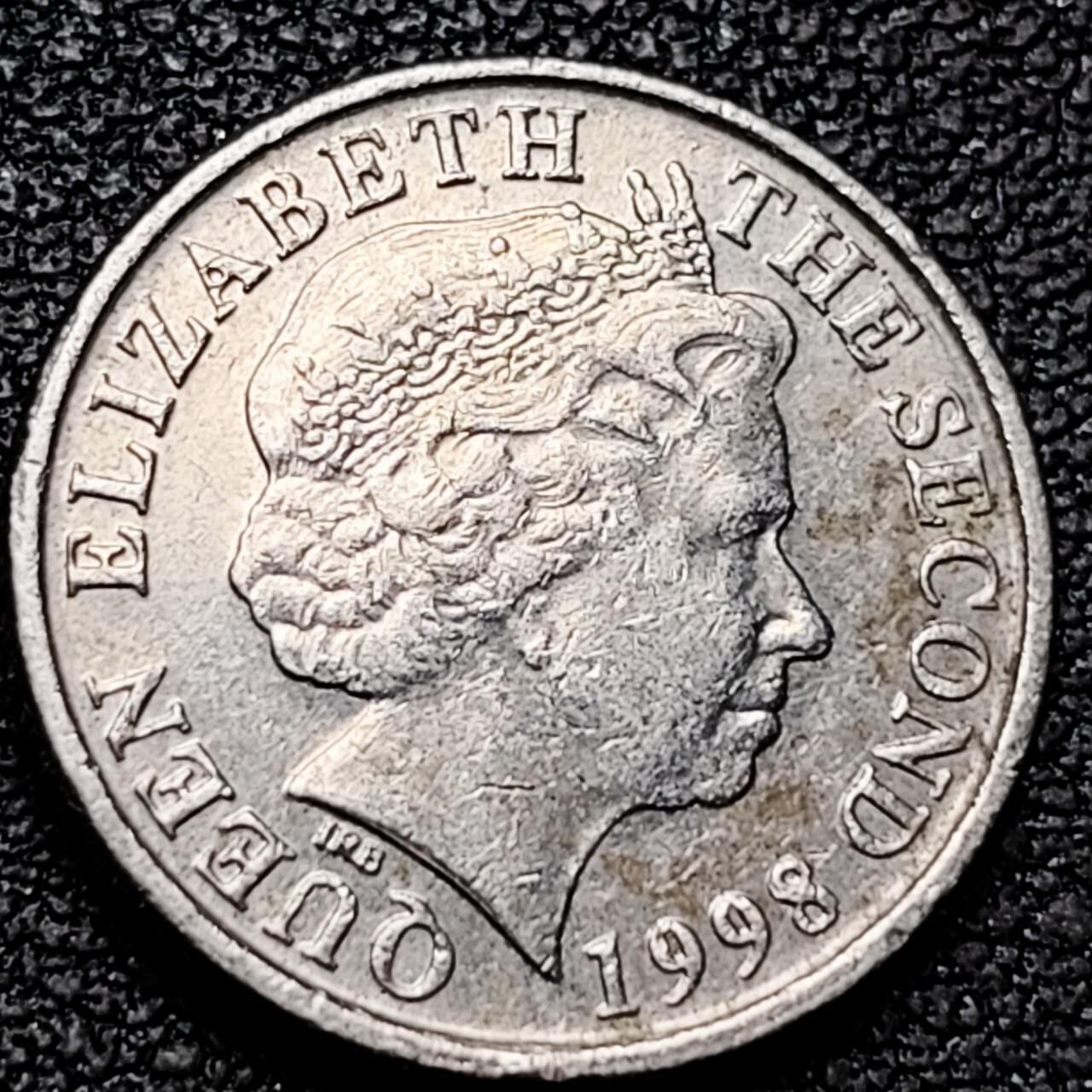 泉币菌-第192场- 除夕专场-新年快乐 本场拍品多 请提前出价（年后发货） 西摩塔 英属泽西5便士銅镍硬币 1998年 袖珍币