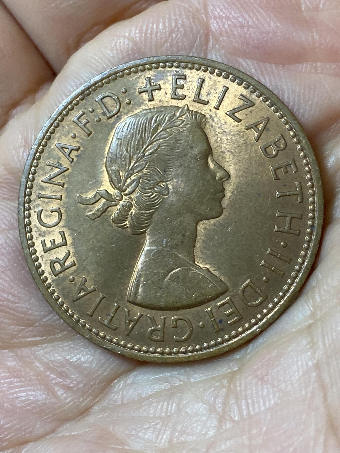 2026年第二十五场(总第一百九十四场）外国好品散币场(免佣金) 原光好品–英国🇬🇧1966年1便士(伊丽莎白二世青年桂冠第二版)