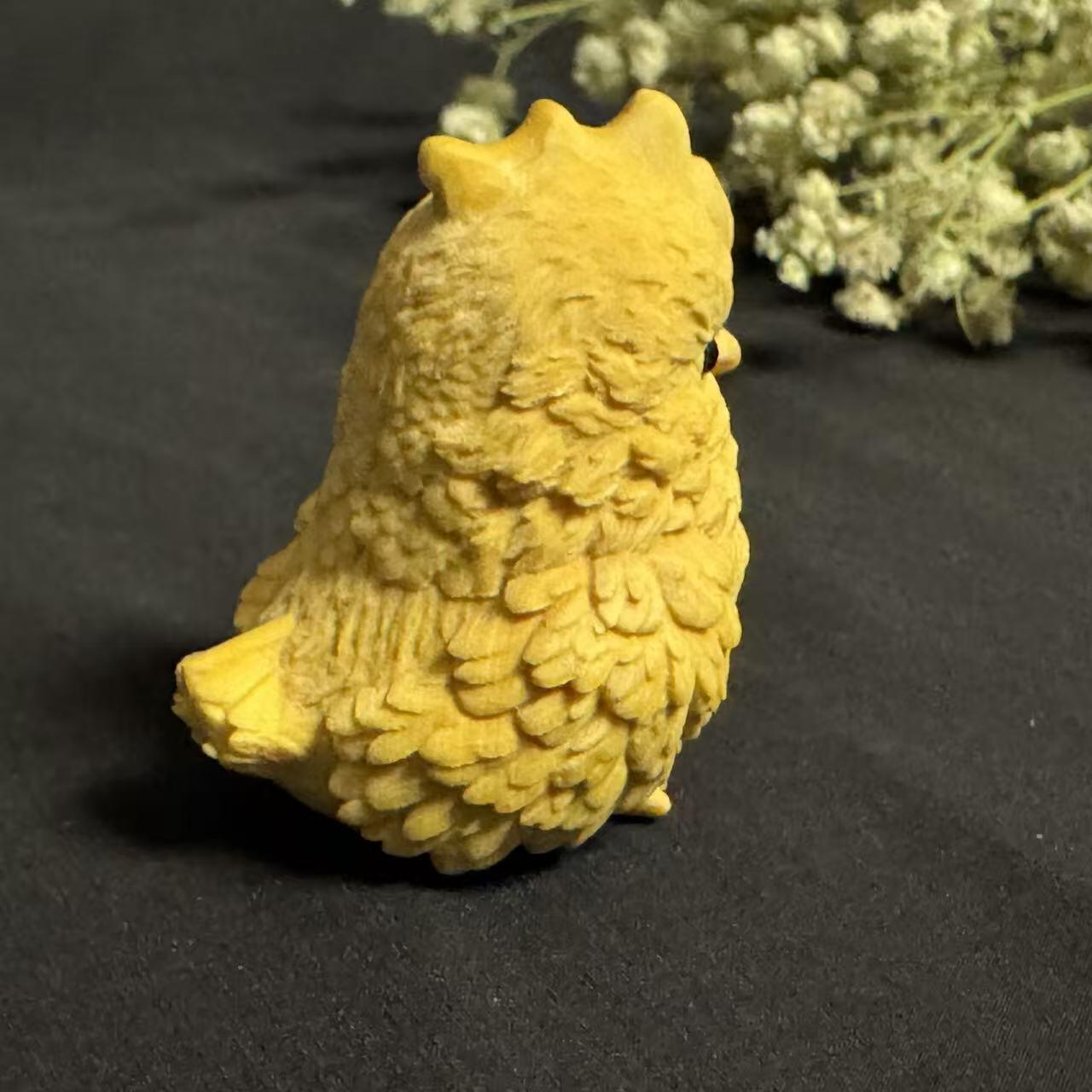 零元拍：哈基米系列，黄杨木雕12生肖之：鸡宝宝，高约：40MM。就这么可耐