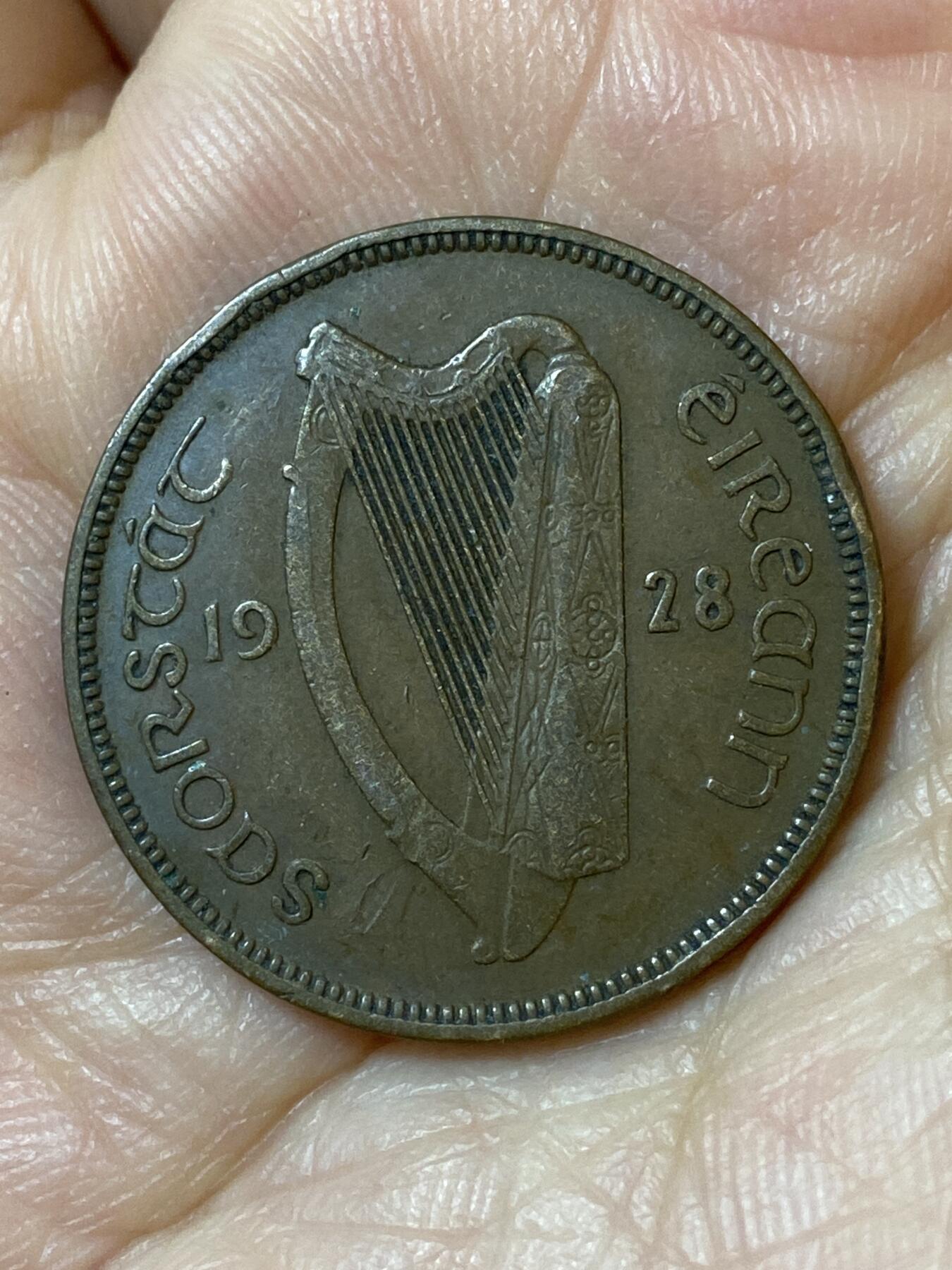 2026年第二十五场(总第一百九十四场）外国好品散币场(免佣金) 爱尔兰1928年1/2便士(英辖自由邦时期，首发年)