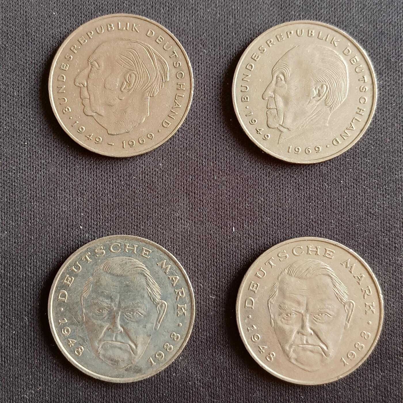 【游宝拍卖】丙午蛇马年第2期 德国2马克纪念币 4枚