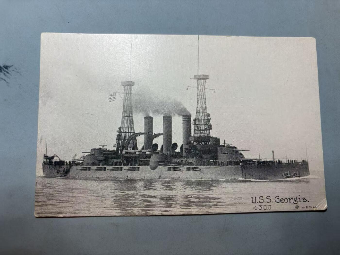 号角文化祝福各位藏友春节大吉马年入好藏 盛世勋华——号角文化勋章邮票专场拍卖第306期    美国BB-15乔治亚号战列舰纪念明信片