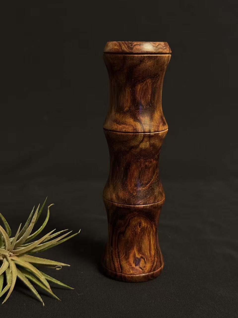 零元拍：海南黄花梨 手把件 节节高升 尺寸约：口径 34X124MM