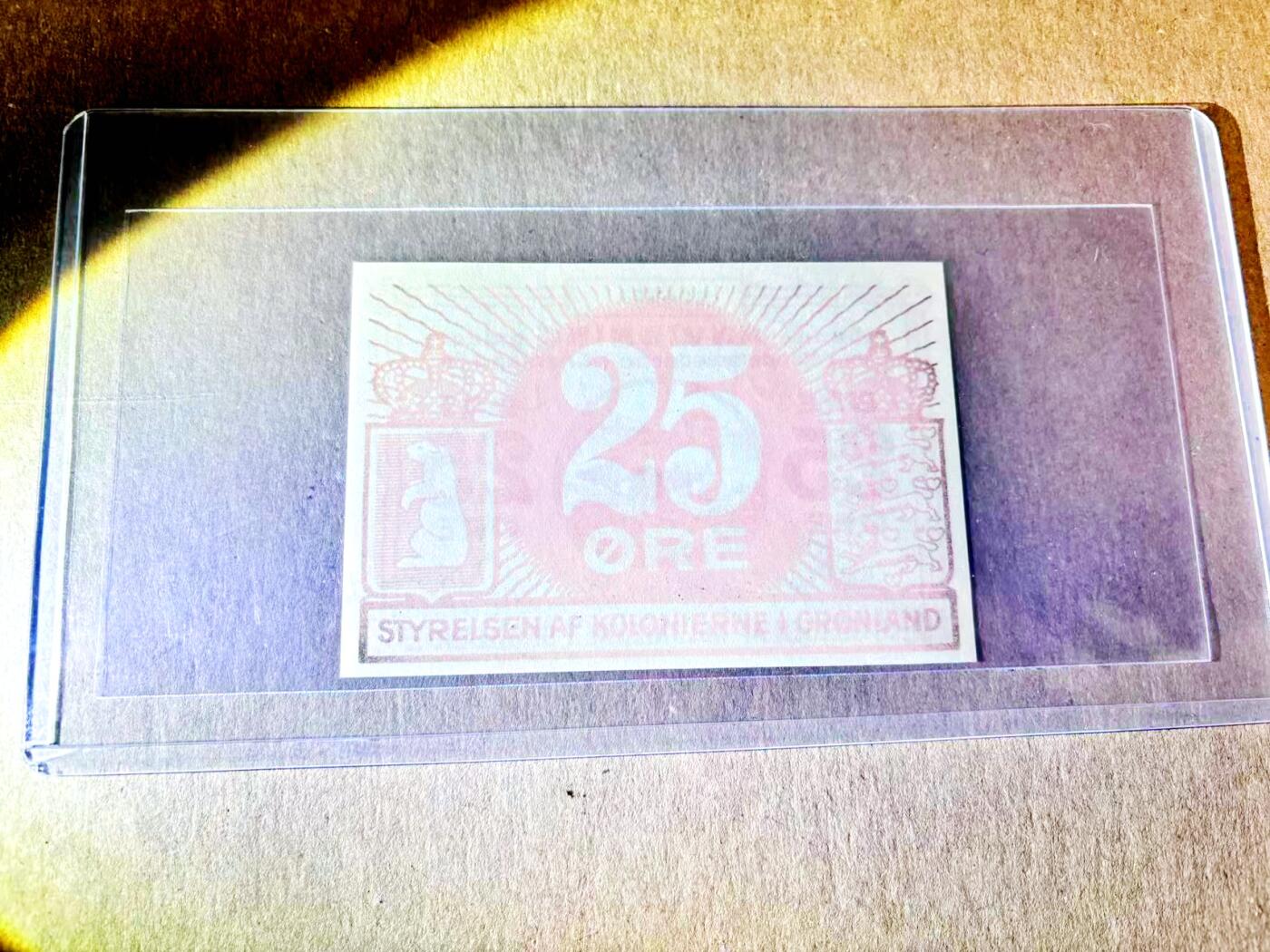 【Blue Auction】世界纸币精拍第787期——18级TOP拍卖/信誉/品质/专业/高效💫  【热点地区 升值品种 丹瑞美三国纷争之地】格陵兰1913年25欧尔 绒鸭 手签 全新UNC 1916年美国以2500 万美元的黄金购买了丹属西印度（今美属维尔京） 作为交换 美国正式承认丹麦对整个格陵兰岛的主权 直到110年后的今天又出现一系列争端