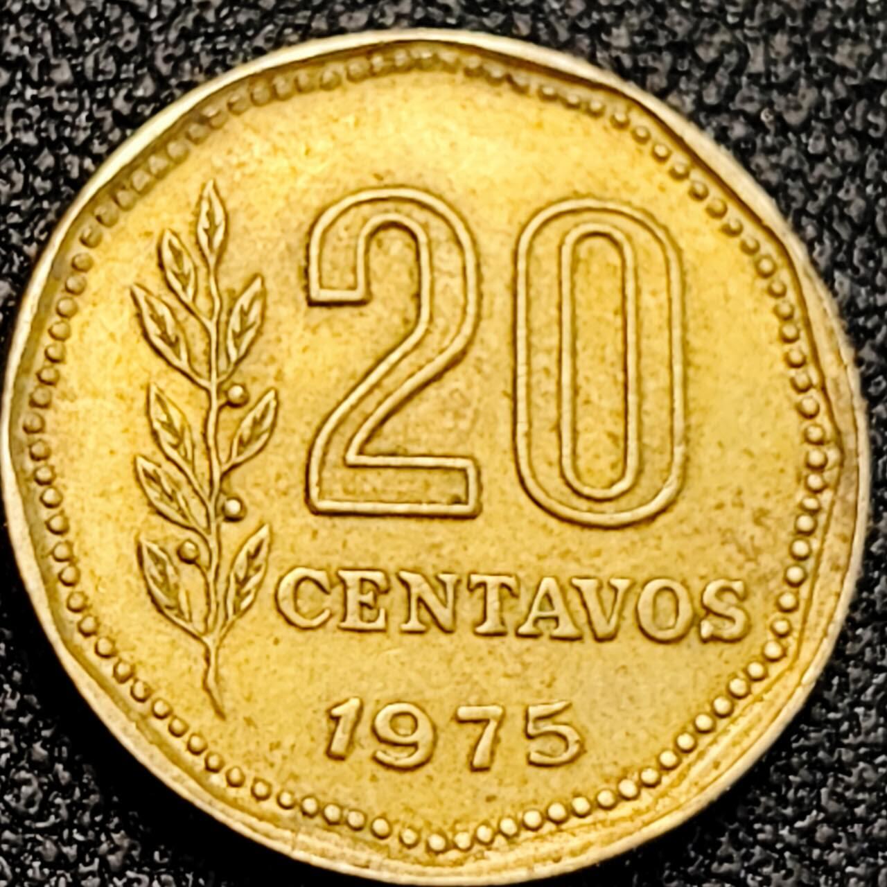 泉币菌-第189场- 情人节快乐 精品福利场 拍品较多 请提前出价（年后发货） 1975年 阿根廷20分铜币 袖珍币