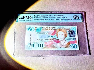 【Blue Auction】世界纸币精拍第787期——18级TOP拍卖/信誉/品质/专业/高效💫  - 【无47】东加勒比 2003年50元 PMG68EPQ 高分