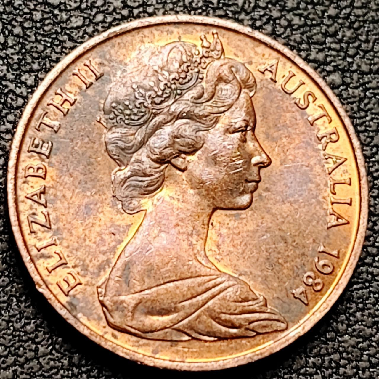 泉币菌-第192场- 除夕专场-新年快乐 本场拍品多 请提前出价（年后发货） 1984年 澳大利亚2分 伞蜥蜴斗篷蜥21.5mm铜币