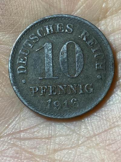 2026年第二十五场(总第一百九十四场）外国好品散币场(免佣金) - 德意志帝国1916年10芬尼铁币(A标，柏林造，首发年)