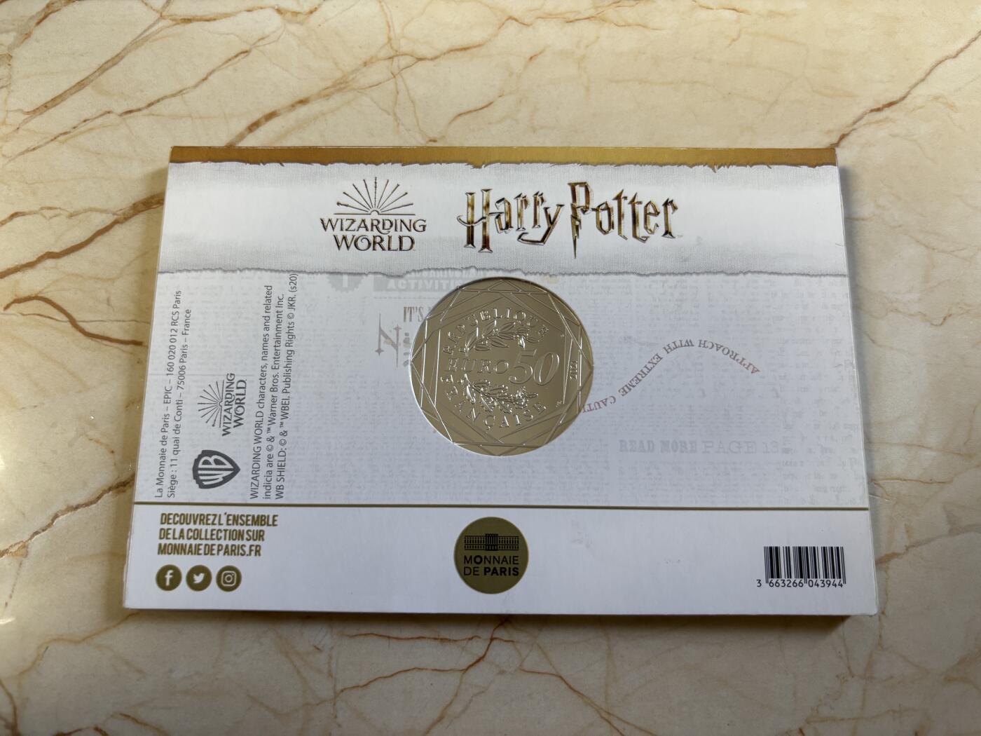 第191期拍卖 法国2021年哈利波特系列霍格沃茨魔法学校50欧银币，900银，41克，发行20000枚