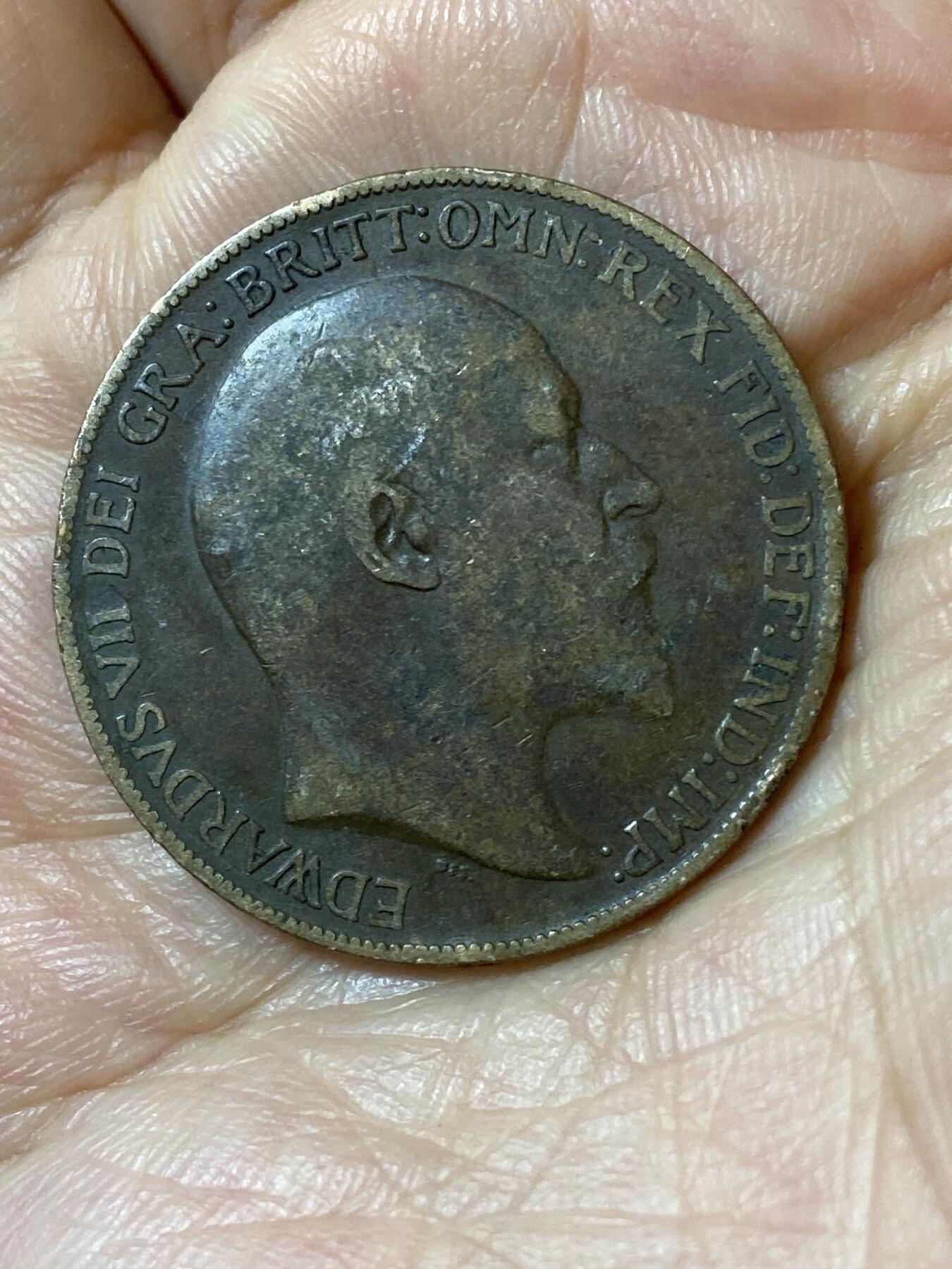 2026年第二十五场(总第一百九十四场）外国好品散币场(免佣金) 英国🇬🇧1908年1便士(爱德华七世时期)