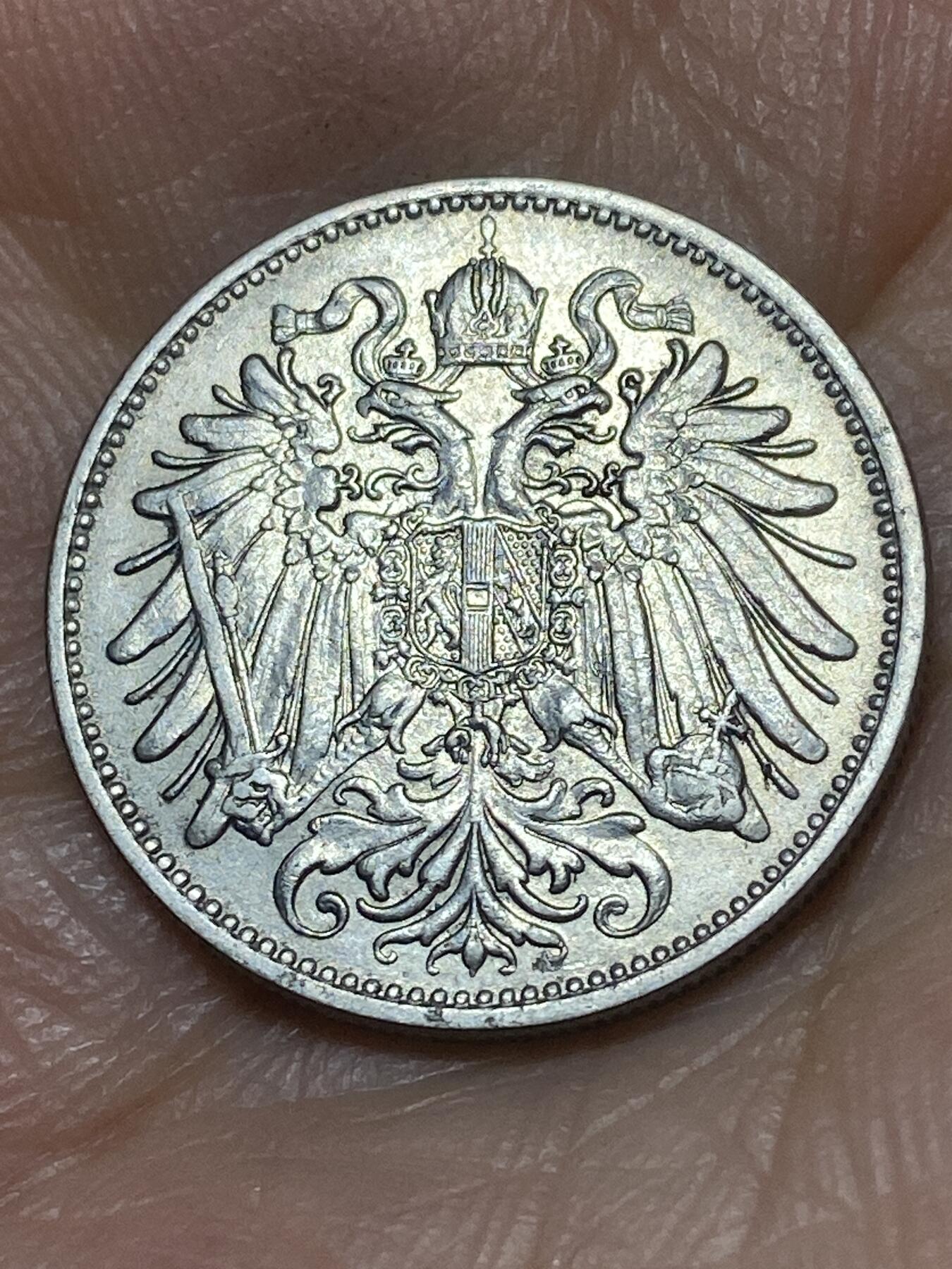 2026年第二十六场(总第一百九十五场）外国好品散币场(免佣金) 少见好品–奥地利帝国1894年20赫勒(奥匈帝国弗朗茨·约瑟夫一世时期)