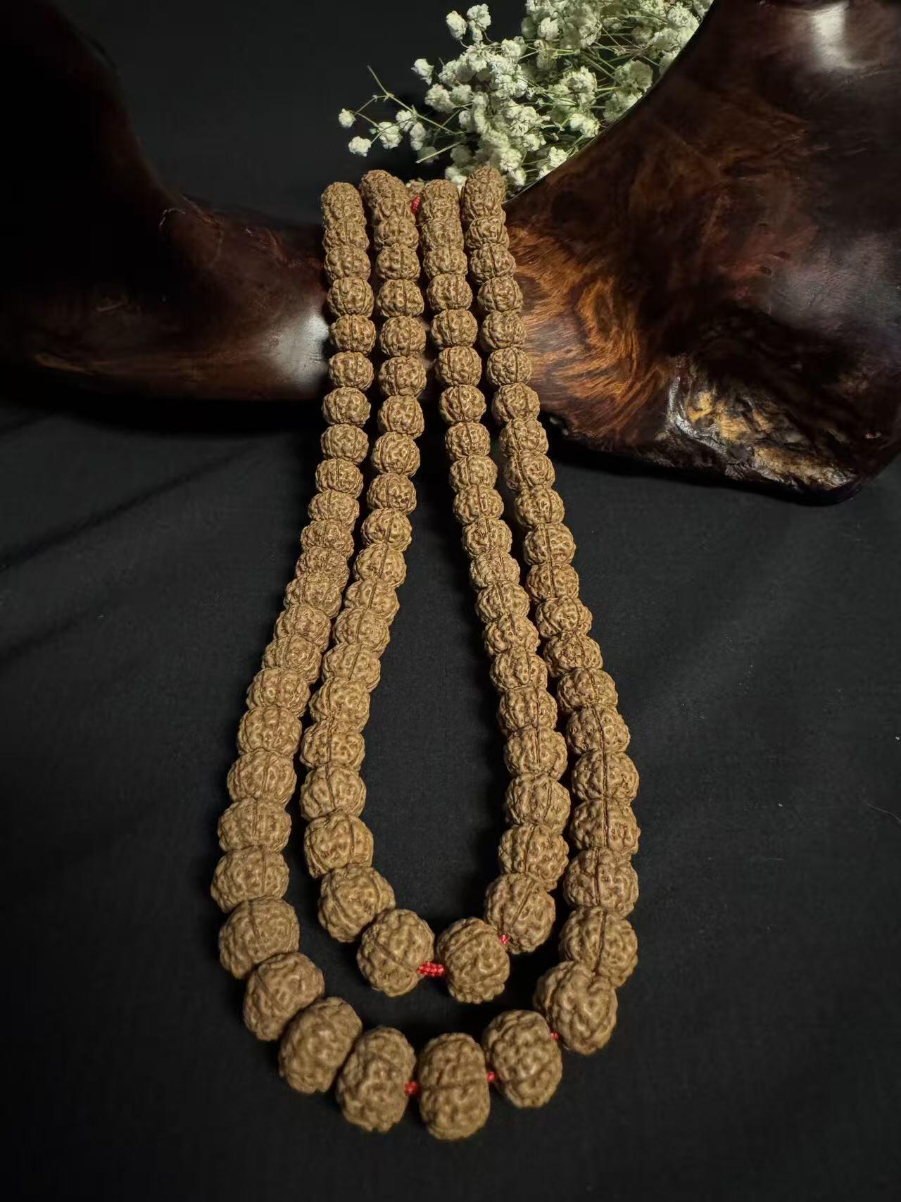 零元拍：蜂窝盘龙纹 金刚长串佛珠，约9.5/8MM