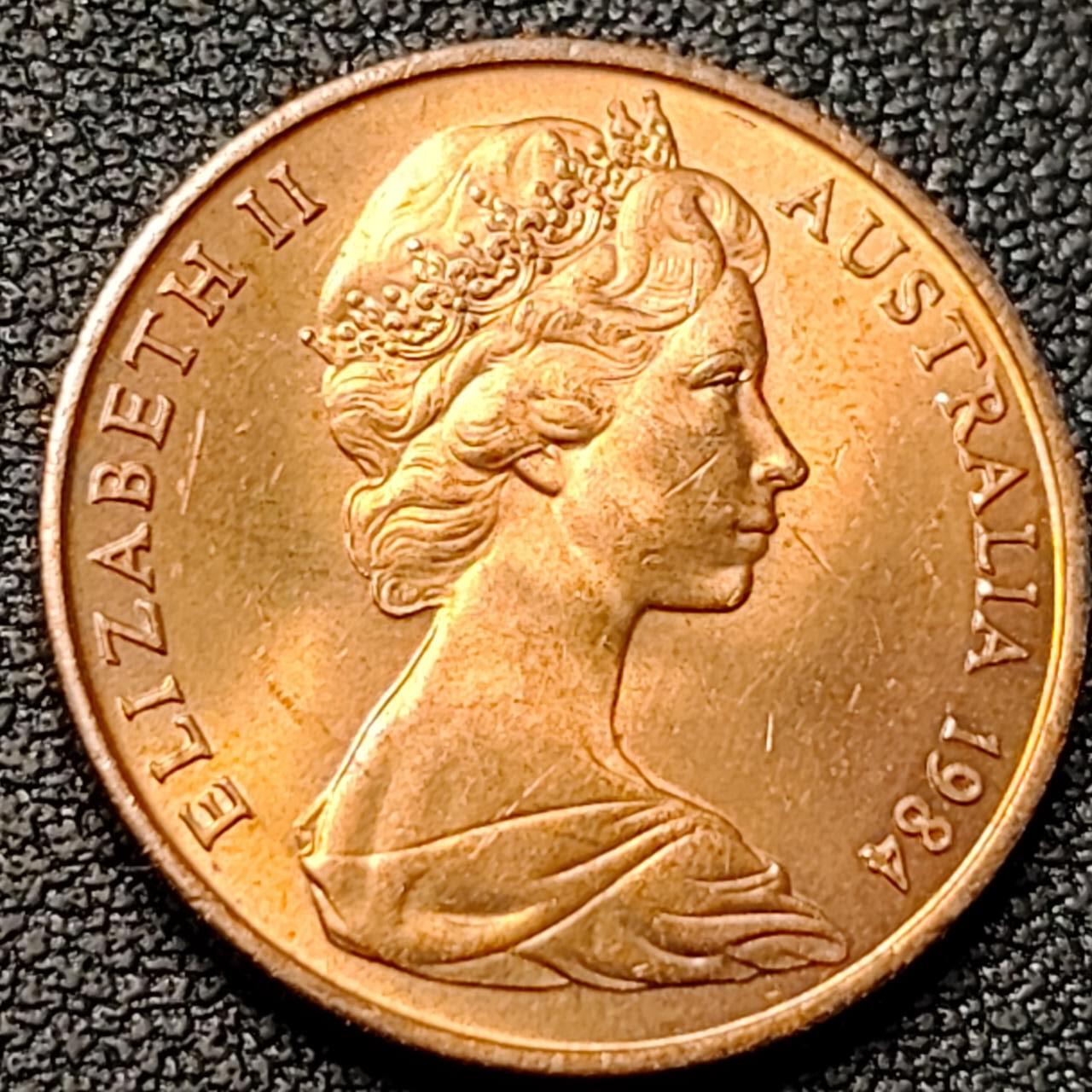 泉币菌-第192场- 除夕专场-新年快乐 本场拍品多 请提前出价（年后发货） 1984年 澳大利亚2分 伞蜥蜴斗篷蜥21.5mm铜币