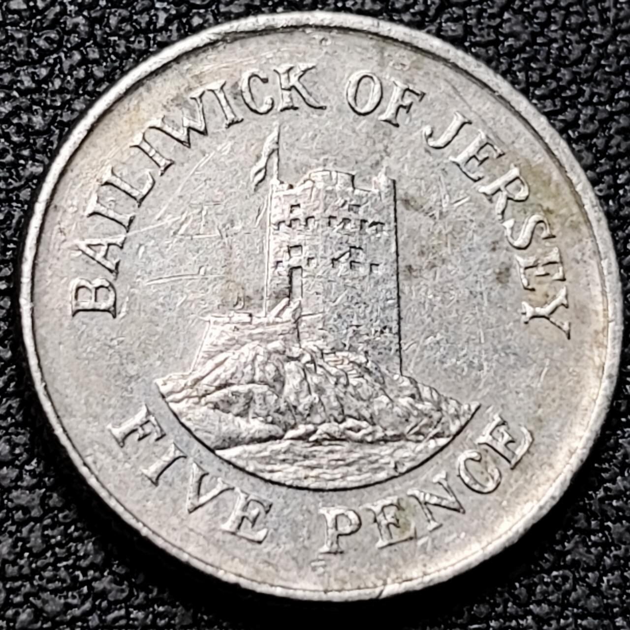 泉币菌-第192场- 除夕专场-新年快乐 本场拍品多 请提前出价（年后发货） 西摩塔 英属泽西5便士銅镍硬币 1998年 袖珍币