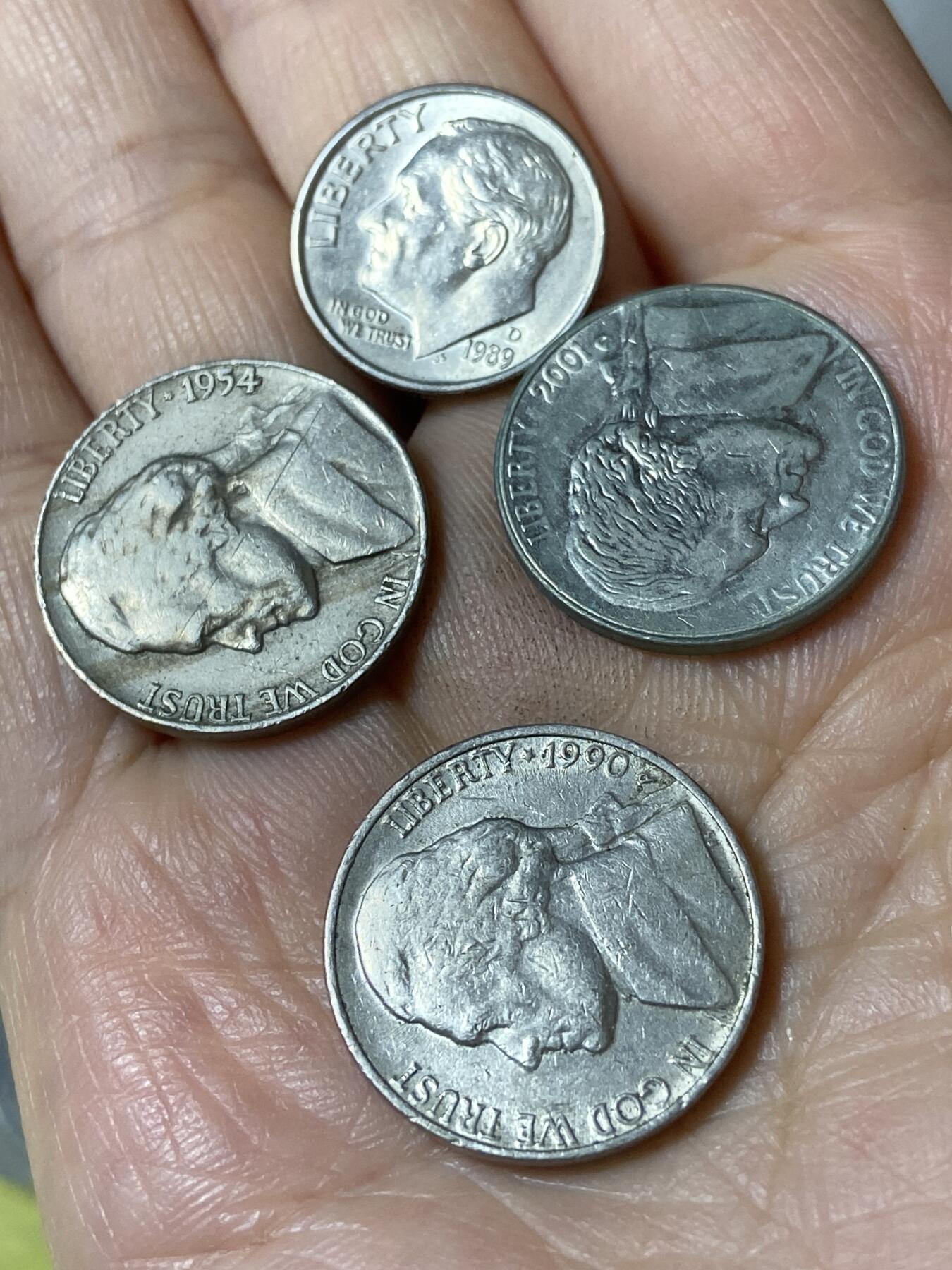 2026年第二十五场(总第一百九十四场）外国好品散币场(免佣金) 美国🇺🇸4枚：1954年90年2001年5分，1989年1角