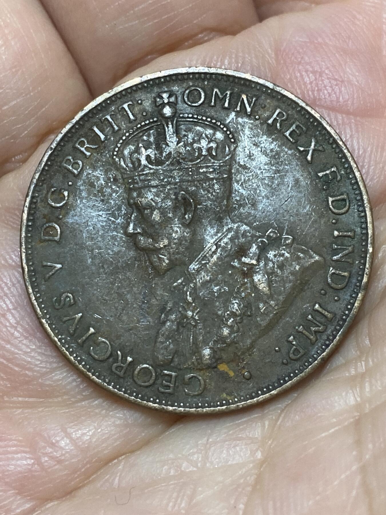 2026年第二十六场(总第一百九十五场）外国好品散币场(免佣金) 澳大利亚🇦🇺1920年1便士(乔治五世时期，下方纹饰底部带点，m版墨尔本造)