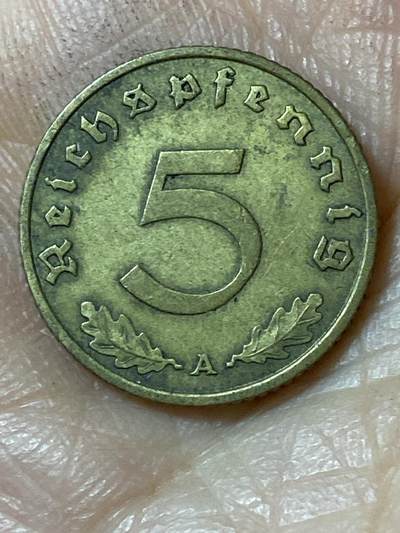2026年第二十五场(总第一百九十四场）外国好品散币场(免佣金) - 德意志第三帝国1938年5芬尼(A标，柏林造)