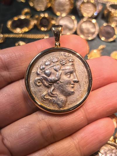 古希腊酒神狄俄尼索斯古币吊坠 - 古希腊酒神狄俄尼索斯古币吊坠