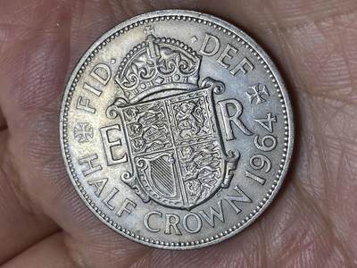 2026年第二十六场(总第一百九十五场）外国好品散币场(免佣金) - 英国🇬🇧1964年半克朗(伊丽莎白二世青年桂冠第二版)