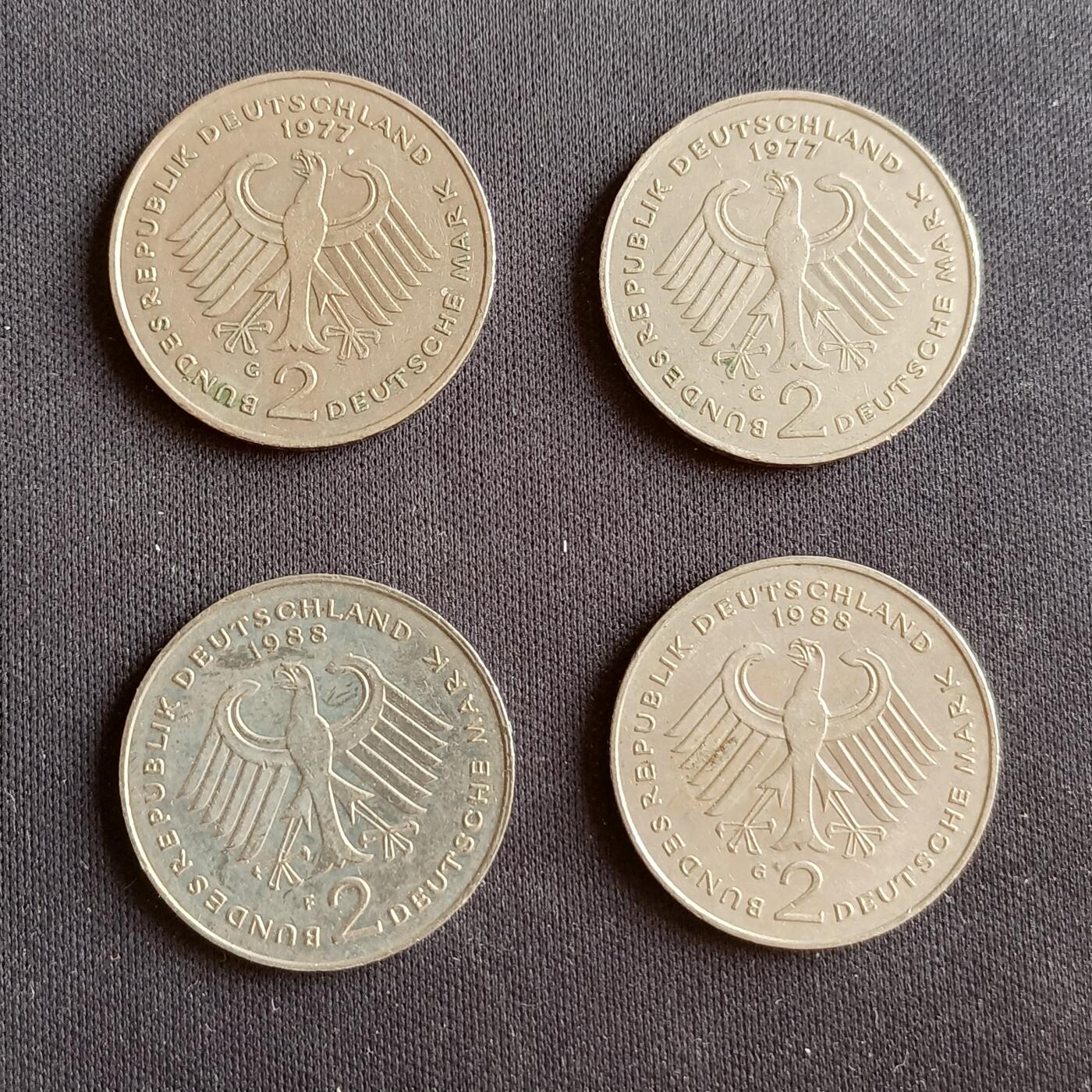 【游宝拍卖】丙午蛇马年第2期 德国2马克纪念币 4枚