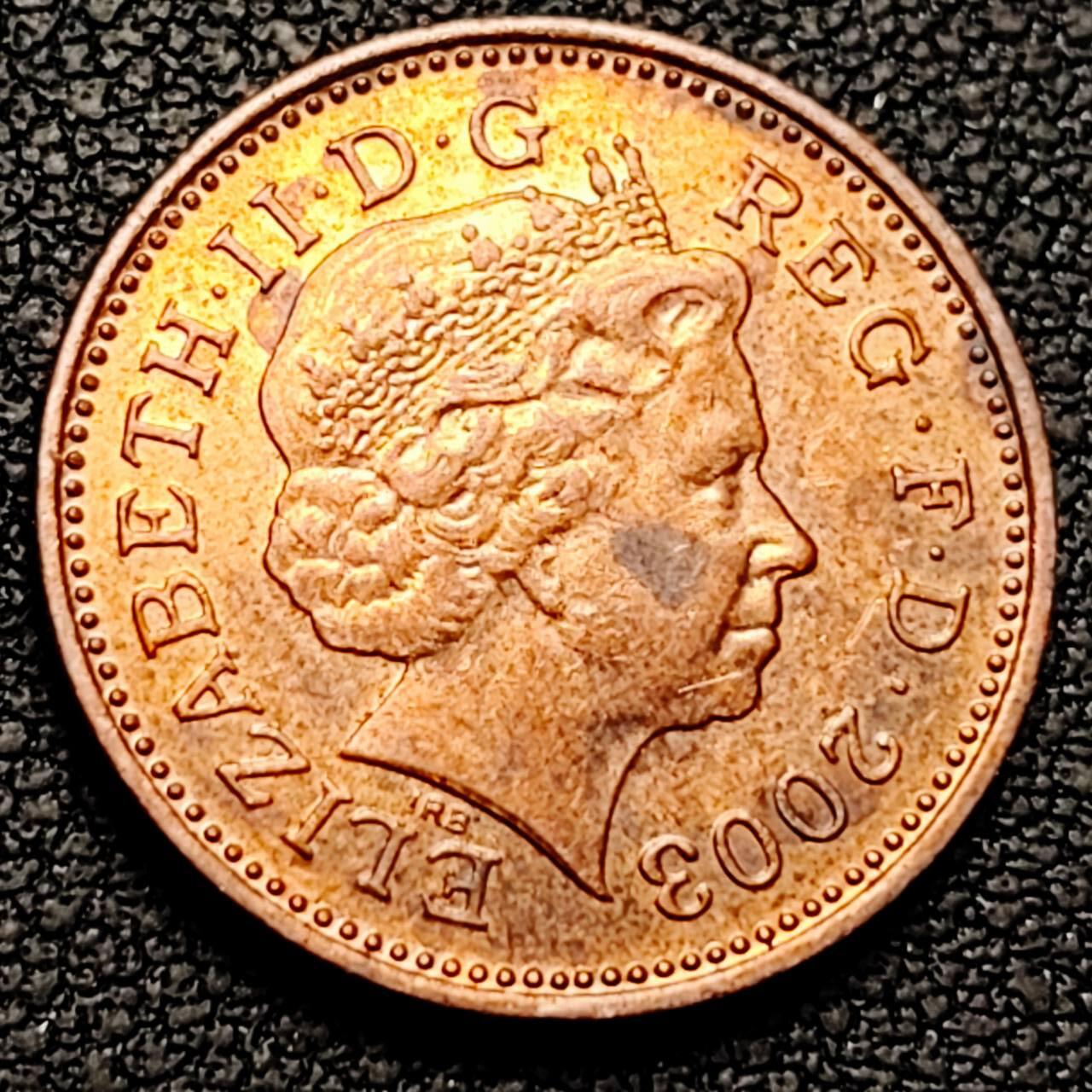 泉币菌-第192场- 除夕专场-新年快乐 本场拍品多 请提前出价（年后发货） 2003年 英国1便士20mm镀铜币